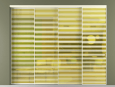 Перегородка Formato внутри проёма 4 створки с синхронным механизмом