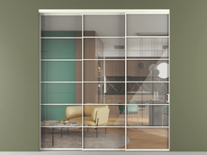 Перегородка Formato внутри проёма 3 створки с синхронным механизмом