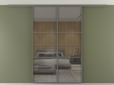 Перегородка Formato вдоль стены на потолок 2 створки