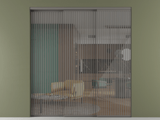 Перегородка Formato внутри проёма 3 створки с синхронным механизмом