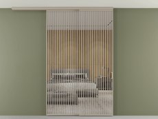 Перегородка Formato вдоль стены на потолок 2 створки с синхронным механизмом