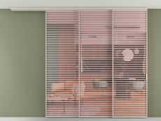 Перегородка Formato вдоль стены на потолок 3 створки с синхронным механизмом