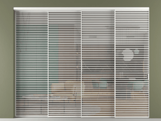 Перегородка Formato внутри проёма 4 створки с синхронным механизмом