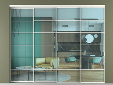 Перегородка Formato внутри проёма 4 створки с синхронным механизмом