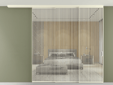 Перегородка Formato вдоль стены на потолок 3 створки с синхронным механизмом