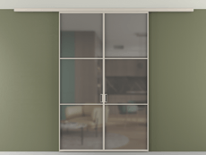 Перегородка Formato вдоль стены на потолок двустворчатая