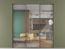 Перегородка Formato внутри проёма 3 створки