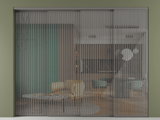 Перегородка Formato внутри проёма 4 створки с синхронным механизмом