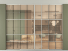 Перегородка Formato внутри проёма скрытое крепление в потолок 4 створки