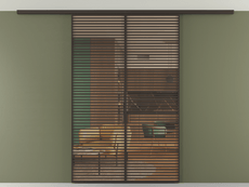 Перегородка Formato вдоль стены на потолок 2 створки