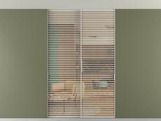 Перегородка Formato внутри проёма скрытое крепление в потолок 2 створки