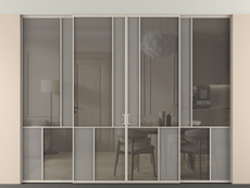 Перегородка Mosaic внутри проёма скрытое крепление в потолок 4 створки