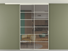 Перегородка Formato вдоль стены на потолок 2 створки с синхронным механизмом