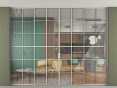 Перегородка Formato внутри проёма скрытое крепление в потолок 4 створки