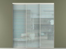 Перегородка Formato внутри проёма 3 створки с синхронным механизмом