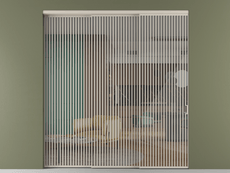 Перегородка Formato внутри проёма 3 створки с синхронным механизмом