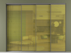 Перегородка Formato внутри проёма 4 створки с синхронным механизмом