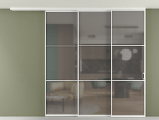 Перегородка Formato вдоль стены на потолок 3 створки с синхронным механизмом