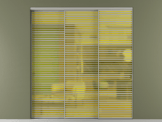 Перегородка Formato внутри проёма 3 створки с синхронным механизмом