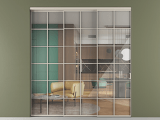 Перегородка Formato внутри проёма 3 створки с синхронным механизмом