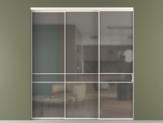 Перегородка Formato внутри проёма 3 створки с синхронным механизмом