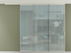 Перегородка Formato вдоль стены на потолок 3 створки с синхронным механизмом