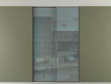 Перегородка Formato внутри проёма скрытое крепление в потолок 2 створки