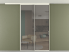 Перегородка Formato вдоль стены на потолок 2 створки с синхронным механизмом