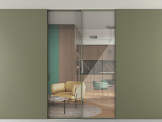 Перегородка Formato внутри проёма скрытое крепление в потолок 2 створки