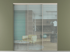 Перегородка Formato внутри проёма 3 створки с синхронным механизмом