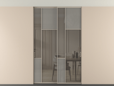 Перегородка Mosaic внутри проёма скрытое крепление в потолок 2 створки