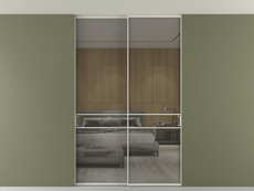 Перегородка Formato внутри проёма скрытое крепление в потолок 2 створки