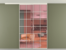 Перегородка Formato вдоль стены на потолок 2 створки с синхронным механизмом