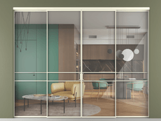 Перегородка Formato внутри проёма 4 створки