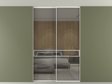 Перегородка Formato внутри проёма скрытое крепление в потолок 2 створки