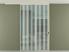 Перегородка Formato вдоль стены на потолок 2 створки с синхронным механизмом