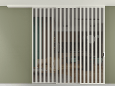 Перегородка Formato вдоль стены на потолок 3 створки с синхронным механизмом