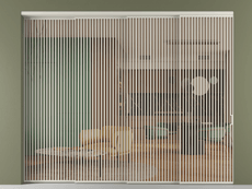 Перегородка Formato внутри проёма 4 створки с синхронным механизмом