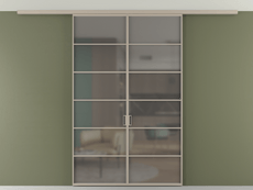 Перегородка Formato вдоль стены на потолок двустворчатая