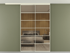 Перегородка Formato вдоль стены на потолок 2 створки с синхронным механизмом