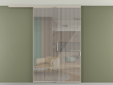 Перегородка Formato вдоль стены на потолок 2 створки с синхронным механизмом