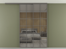 Перегородка Formato вдоль стены на потолок 2 створки с синхронным механизмом