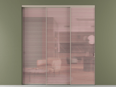 Перегородка Formato внутри проёма 3 створки с синхронным механизмом