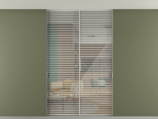 Перегородка Formato внутри проёма скрытое крепление в потолок 2 створки