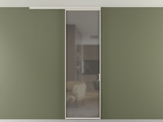 Перегородка Formato вдоль стены на потолок одностворчатая