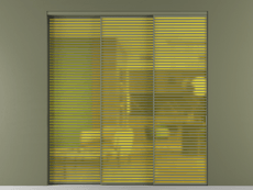 Перегородка Formato внутри проёма 3 створки с синхронным механизмом