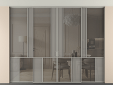 Перегородка Mosaic внутри проёма скрытое крепление в потолок 4 створки