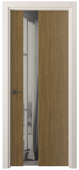 Дверь межкомнатная 4224 ТФД ДВ ЗЕР СЕР. Цвет Торфяной дуб. Материал Ламинатин. Коллекция Фридом. Картинка.