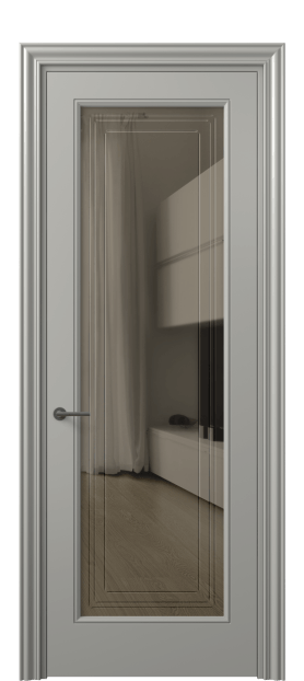 Дверь межкомнатная 8400 МНСР Бронза с гравировкой. Цвет Матовый нейтральный серый. Материал Гладкая эмаль. Коллекция Mascot. Картинка.