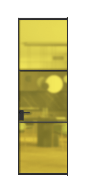 Дверь межкомнатная АЛПЛ040.03 САТ ЖЕЛ ЧЕР. Цвет Алюминий Черный. Материал Алюминий. Коллекция Formato. Картинка.